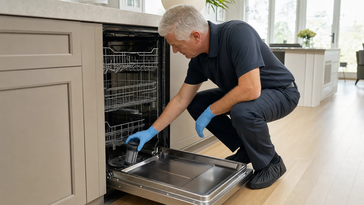 Panel-ready dishwasher diagnostic visit in Villanova